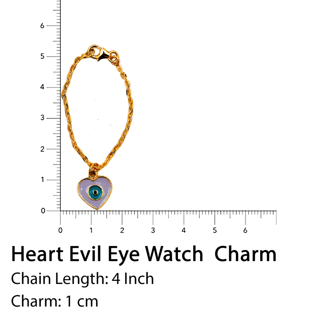 Heart Evil Eye Watch Charm