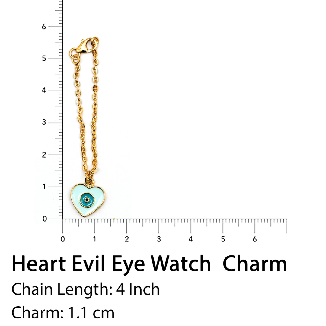 Heart Evil Eye Watch Charm