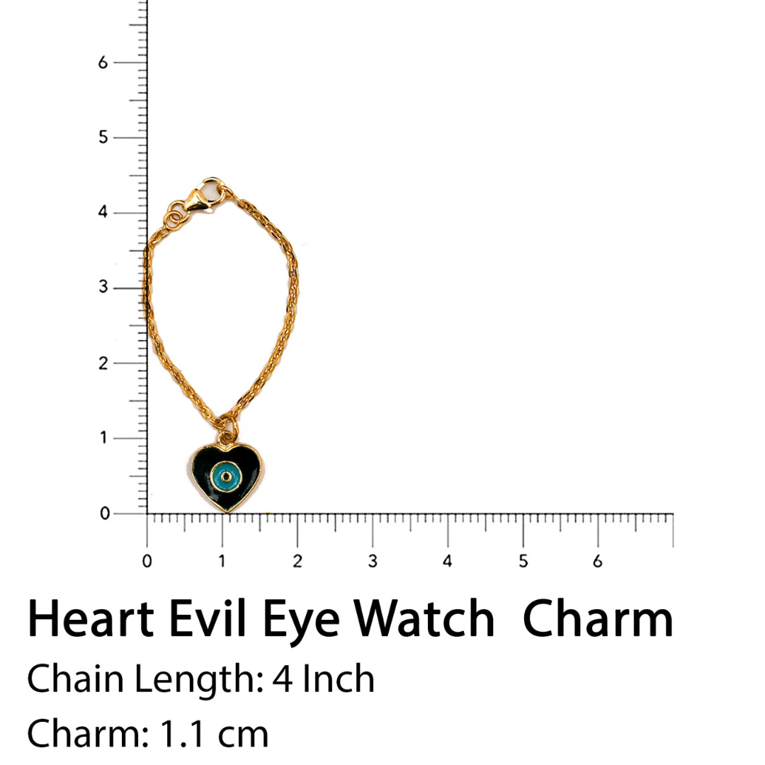 Heart Evil Eye Watch Charm
