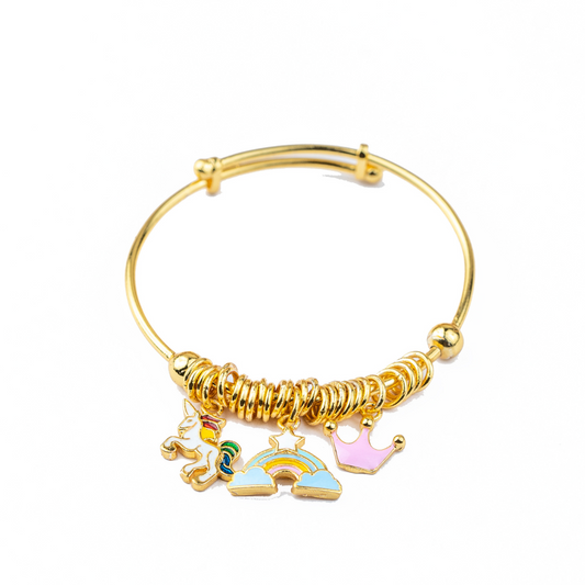 Silver Charm Bangle for girls/ kids silver bracelet